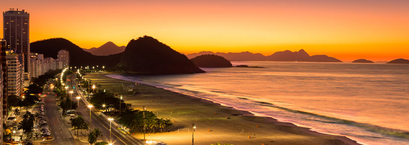 Copacabana Beach Rio by evening