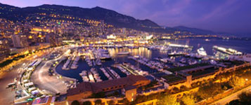 monaco harbour in the evening